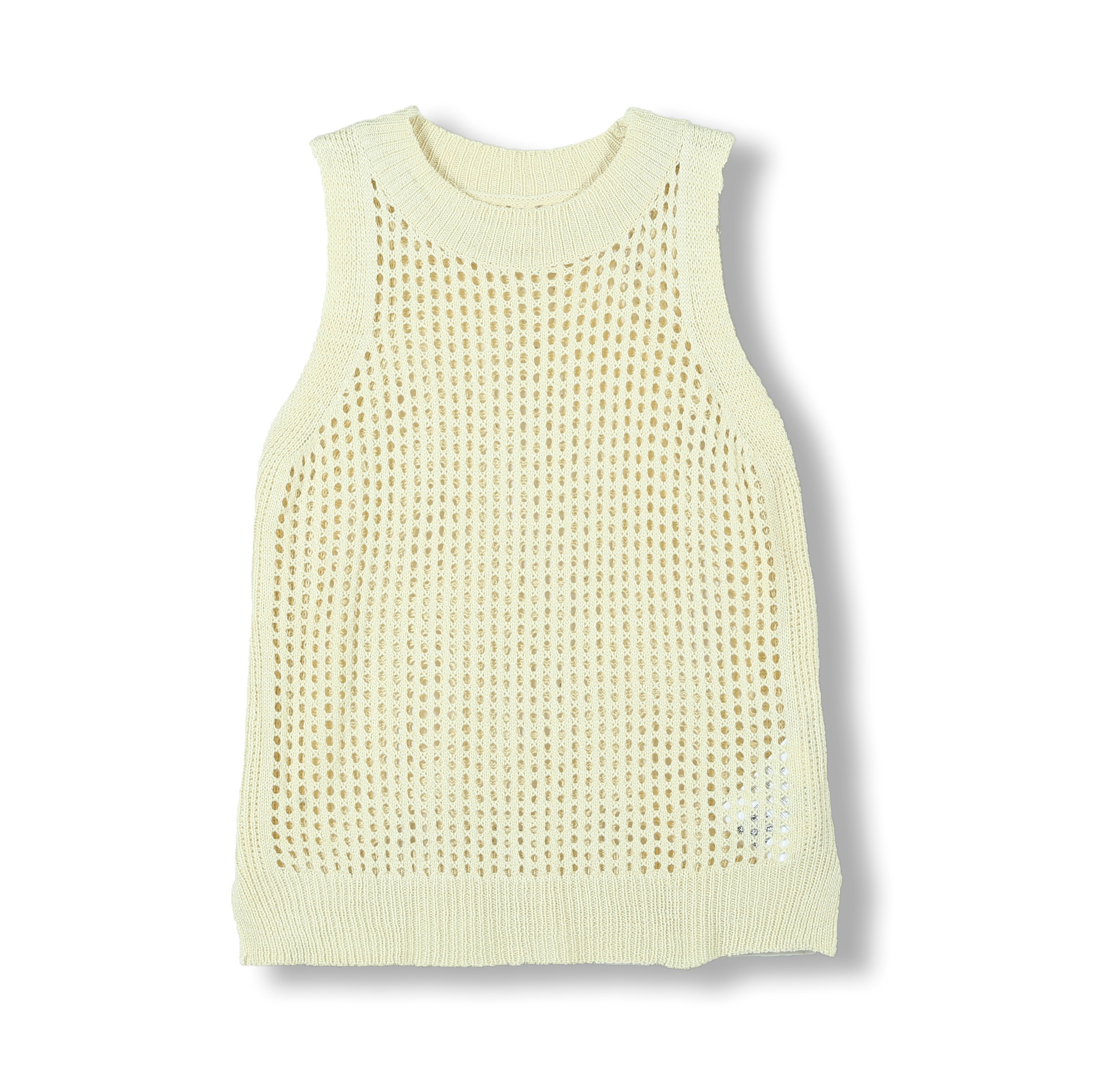 100%Polyester Ladies Elegant Spring Summer Round Crew Neck Sleeveless Pullover Top Sweater