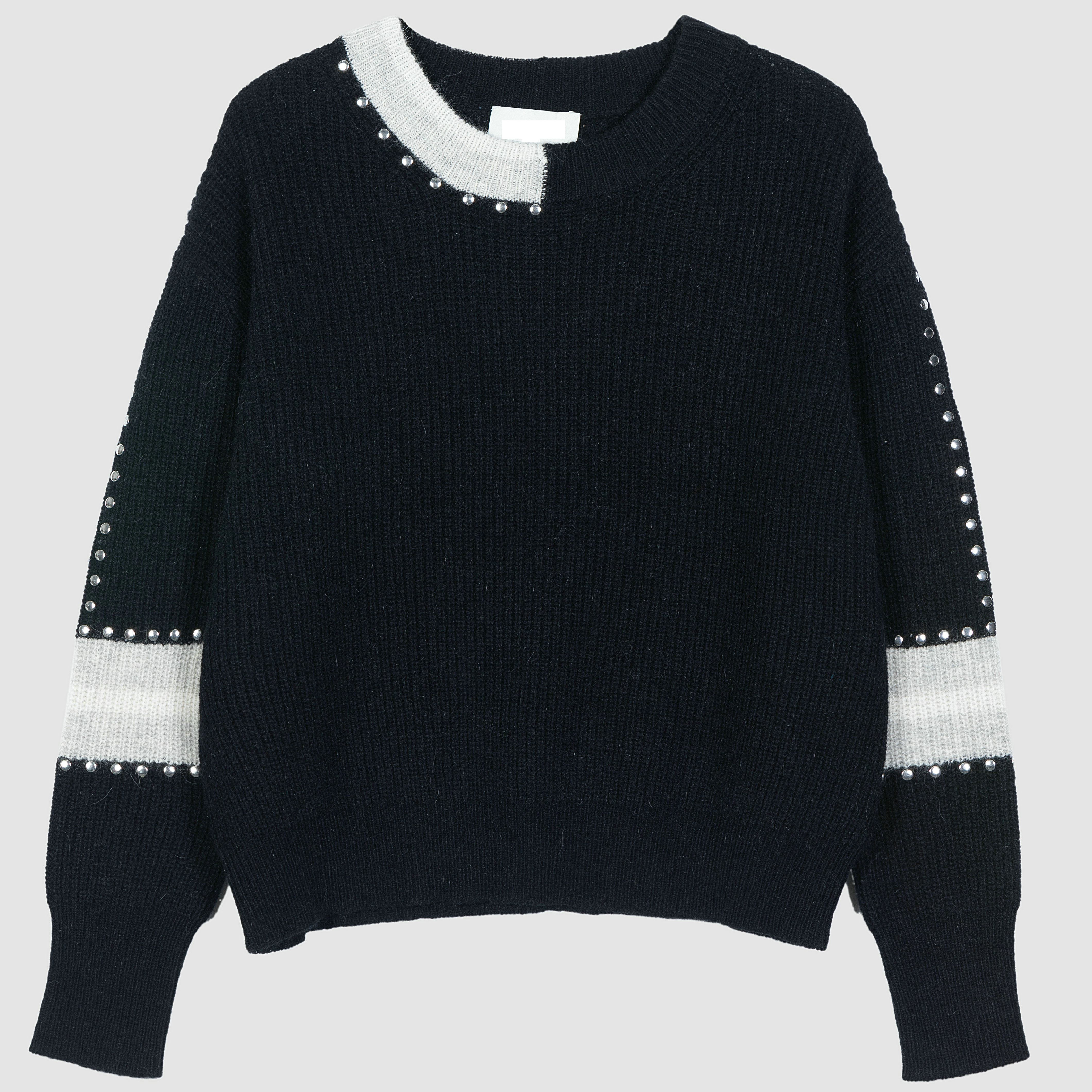 2024 Custom OEM& ODM 70%WOOL 20%ANGORA 10%NYLON Ladies Autumn Winter Round Neck Long Sleeve Sweater With Hot Drilling