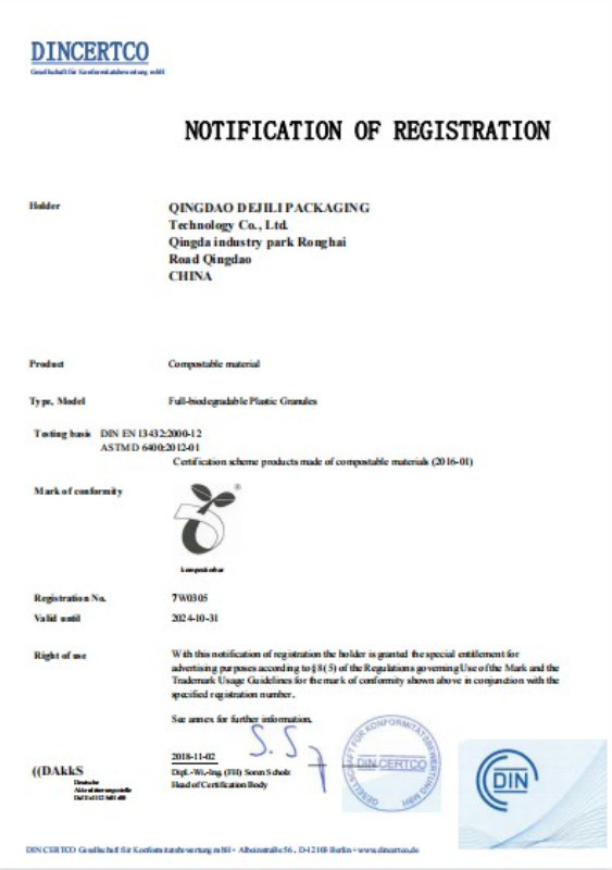 Compostable certificates Compostable certificates