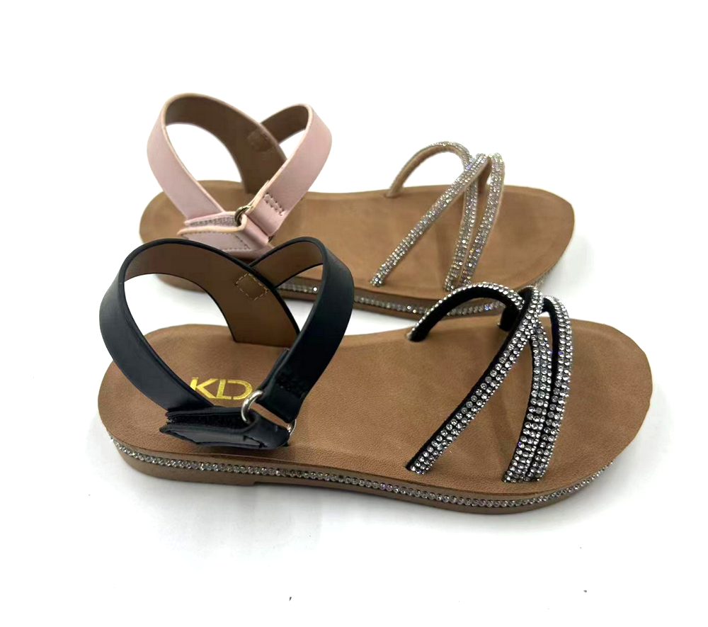 Nice Diamond Design OEM Custom logo PVC AIRBLOW Flat Sole Children's Shoes Kids Sandals for Girls Summer Outdoor