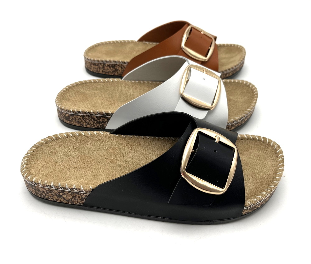 Factory Good price OEM Custom Logo Suede Cork Lady Sandal Shoes Women sandals flat OEM Fashion Trend Flat PVC Injection Sole