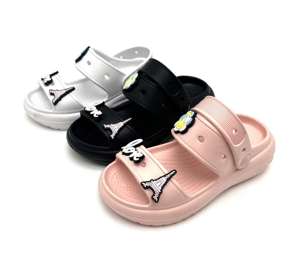 Hot sales nice design OEM Custom logo Thick platform EVA kids slides slippers summer slides slippers