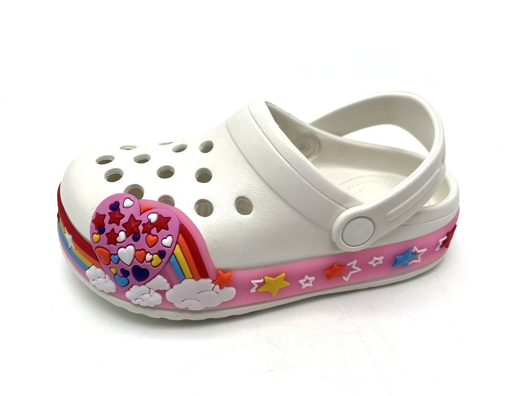 Wholesales Nice Charm Design Luminous Sole Slip on Soft Comfortable Eva Clogs Shoes Kids Eva Clogs Shoes for Children Summer