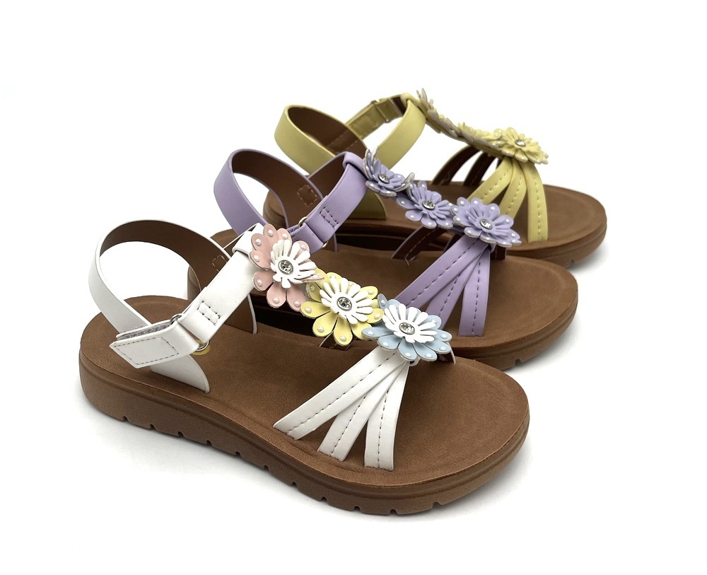 Nice design Open Toe Anti-Slippery Breathable OEM custom PVC injection slide flat Platform kids shoes and sandals summer spring