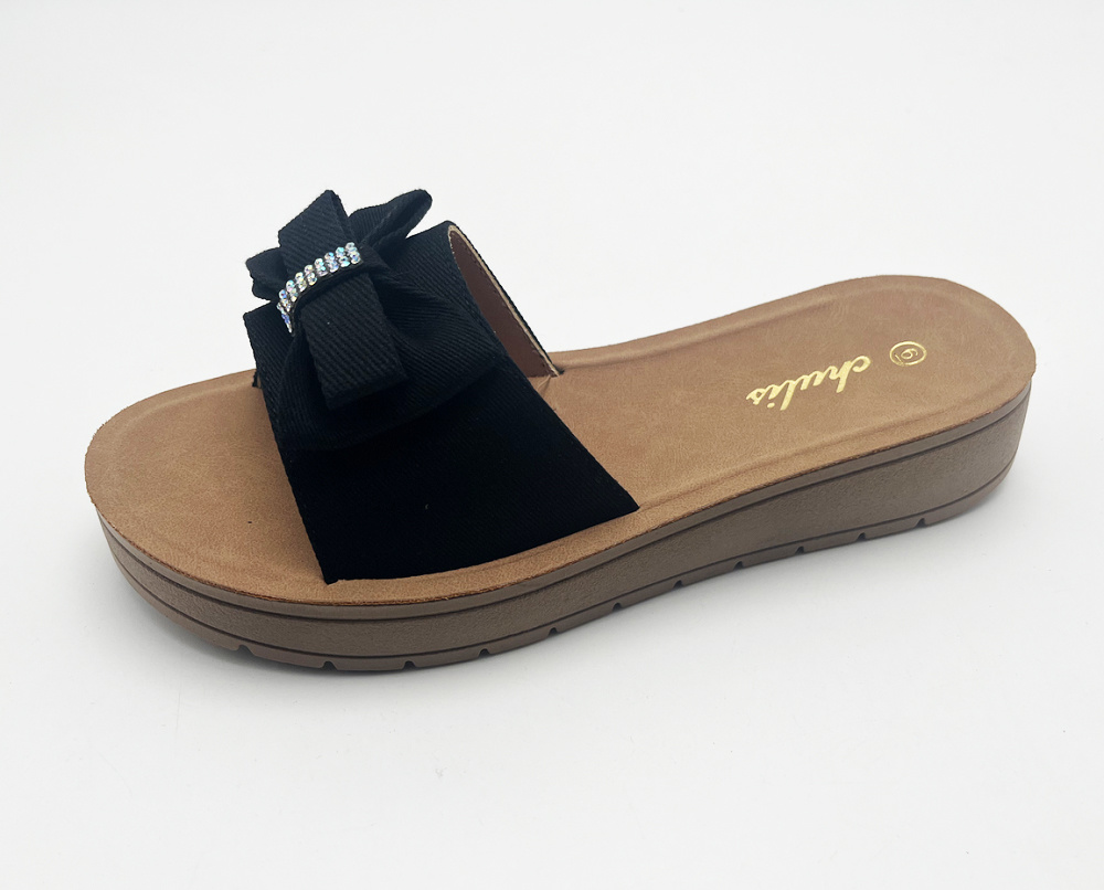 Nice Bowknot Design Thick Platform Anti slip Sole AIRBLOW Women Shoes Flat Lady Sandal Shoes