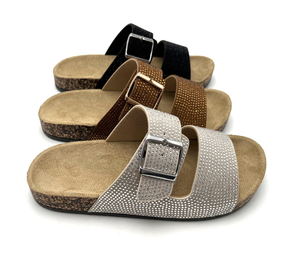 Factory directly OEM Custom Logo Open Toe Slip-On PVC Injection Sole Light Weight Anti-Slippery Women sandals flat cork shoes
