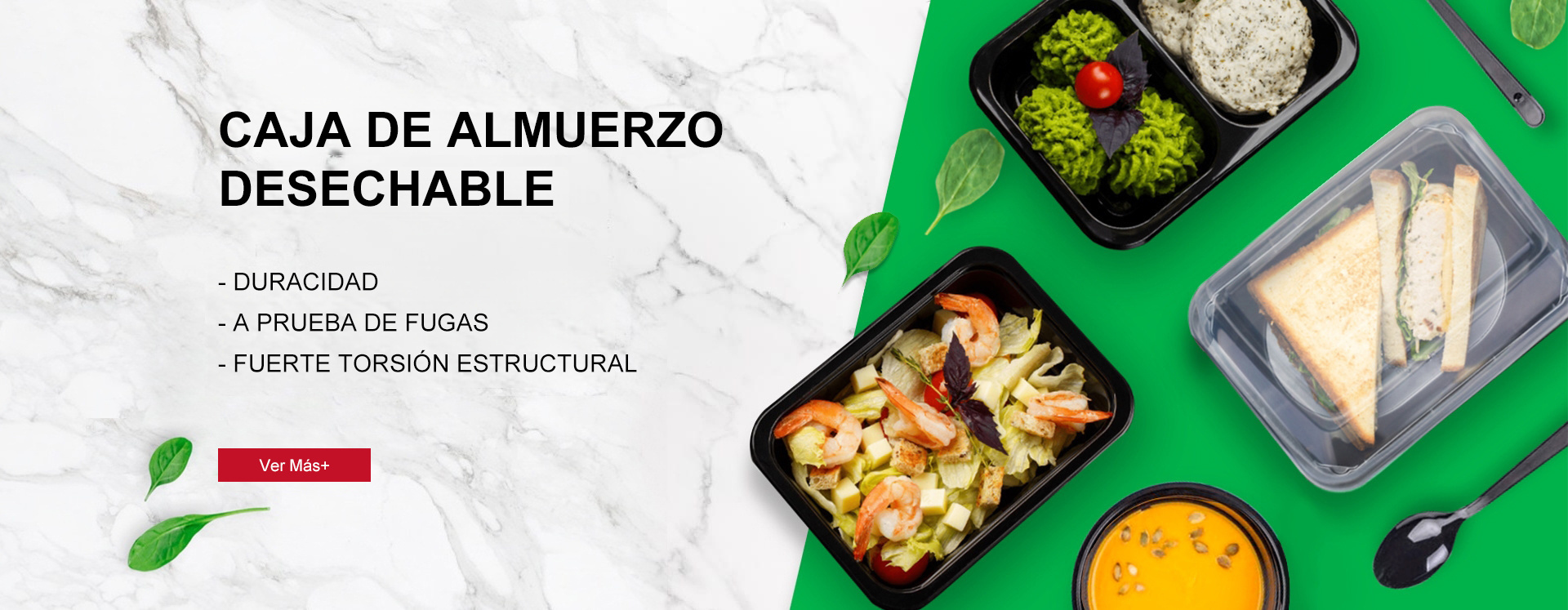 Caja de almuerzo desechable