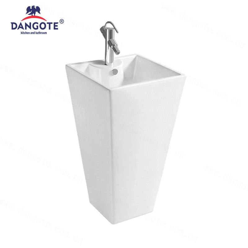 DR-303 White Porcelain Ceramic Pedestal Basin