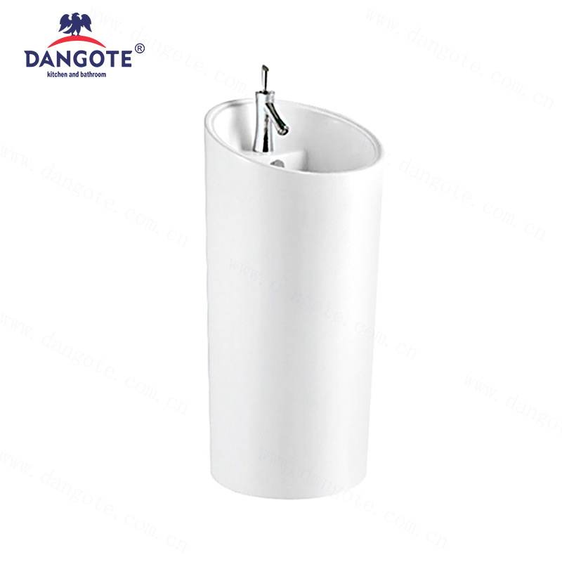DR-305 White Porcelain Ceramic Pedestal Basin