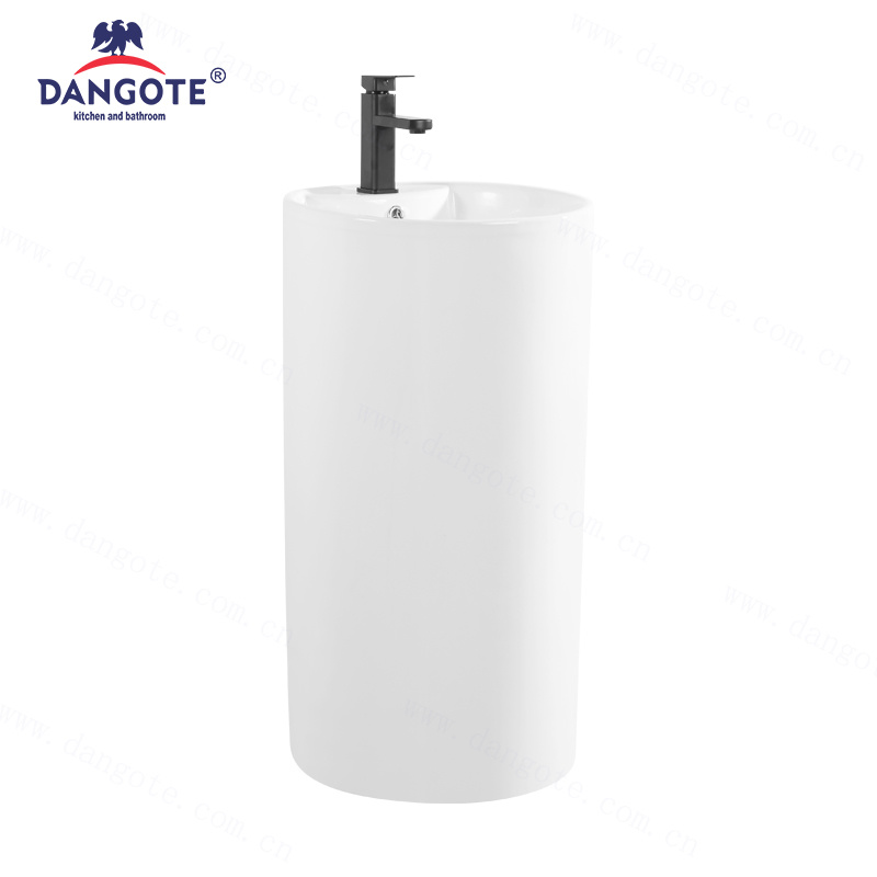 DR-306 White Porcelain Ceramic Pedestal Basin