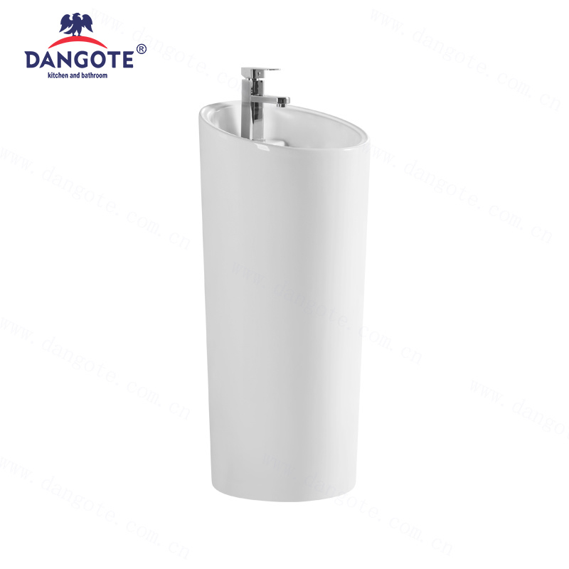 DR-305A White Porcelain Ceramic Pedestal Basin Fixing To Wall With Back