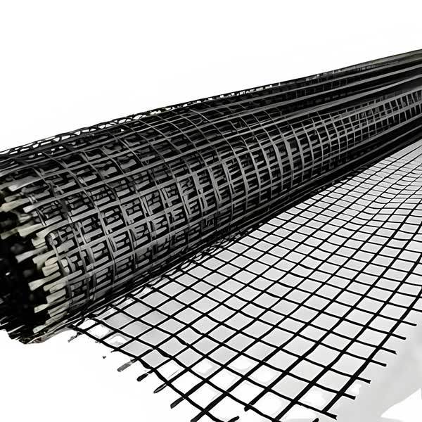 Bitumen coated basalt fiber mesh for road construction