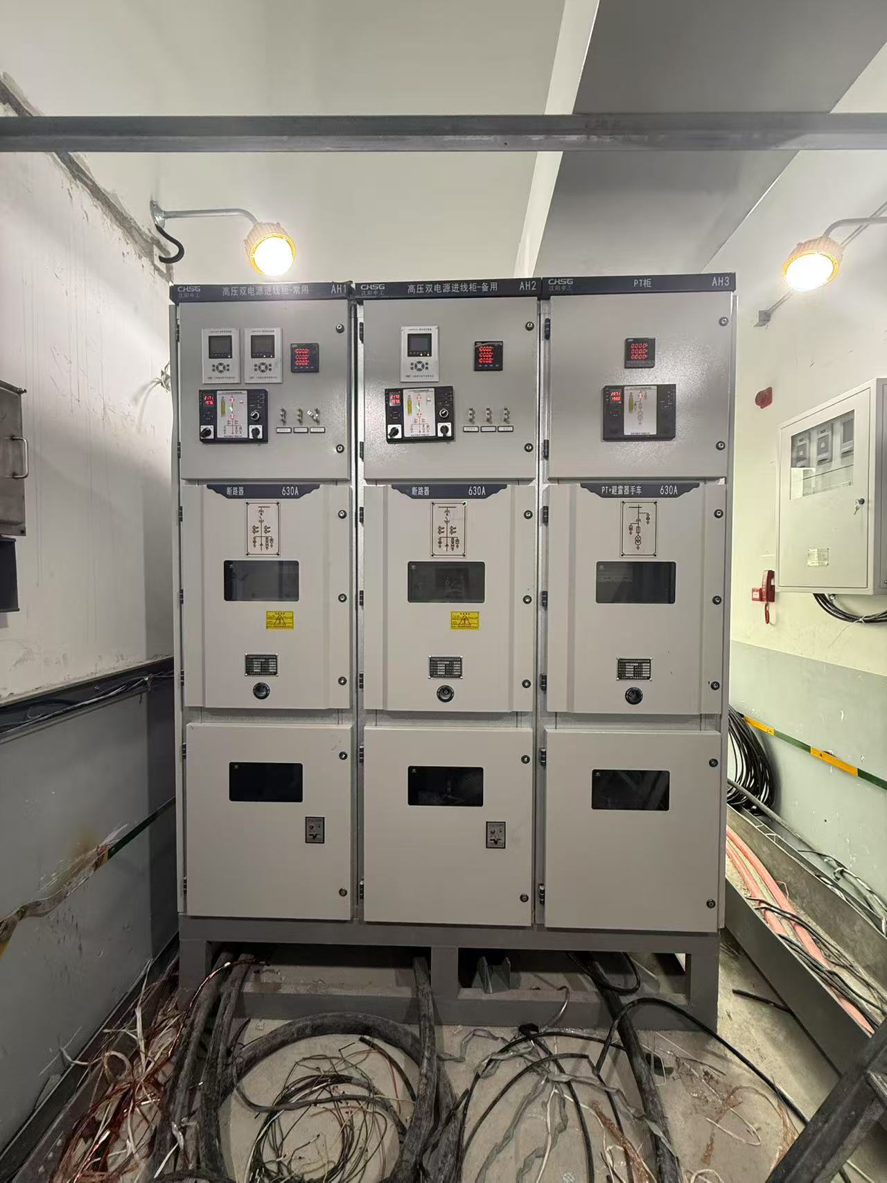 高壓消防泵控制柜浙江定海工業(yè)園項目高壓雙電源互投柜，高壓PT柜實拍