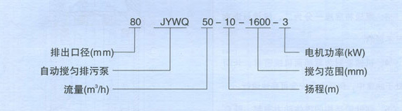 JYWQ自動攪勻排污泵型號說明