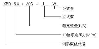 立式臥式單級消防泵型號說明
