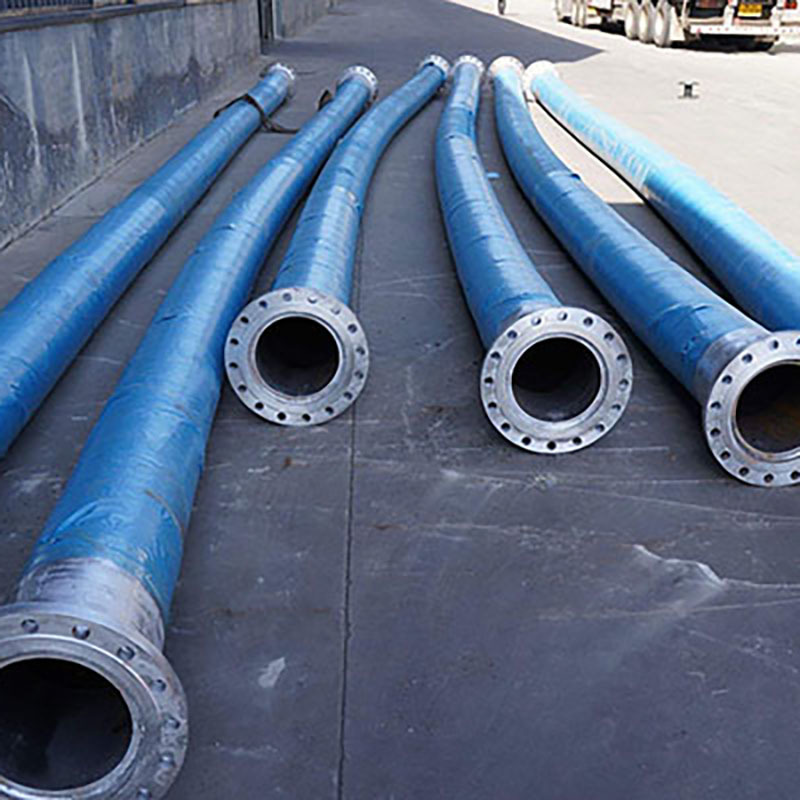 Large-diameter suction and drainage hose (with flange)
