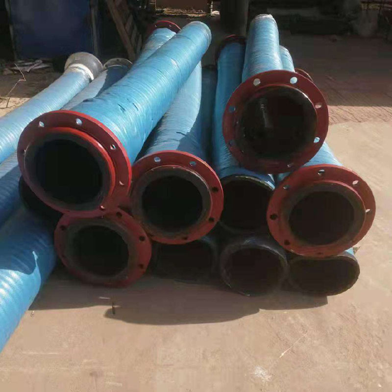 Large-diameter suction and drainage hose (with flange)