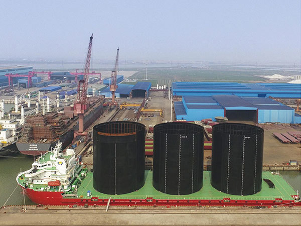 The steel cylinder project of Sanya new airport artificial island