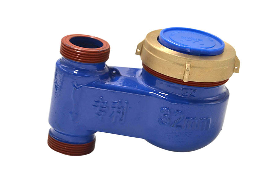 Medidor de agua vertical con salidas superior e inferior
