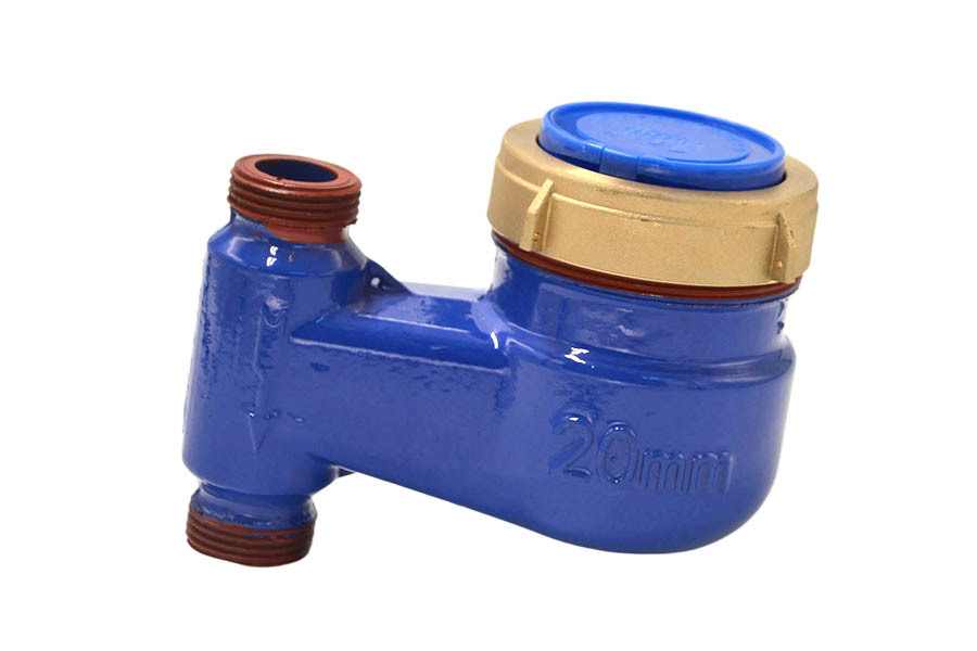 Medidor de agua vertical con salidas superior e inferior