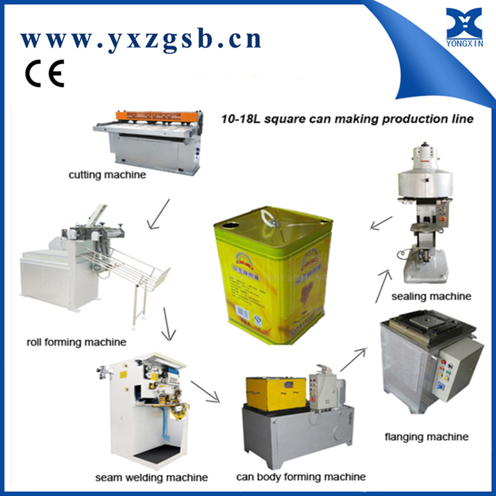 Semi-automatic 10-20L Square Soybean Oil Tin Can Making Machine Equipment