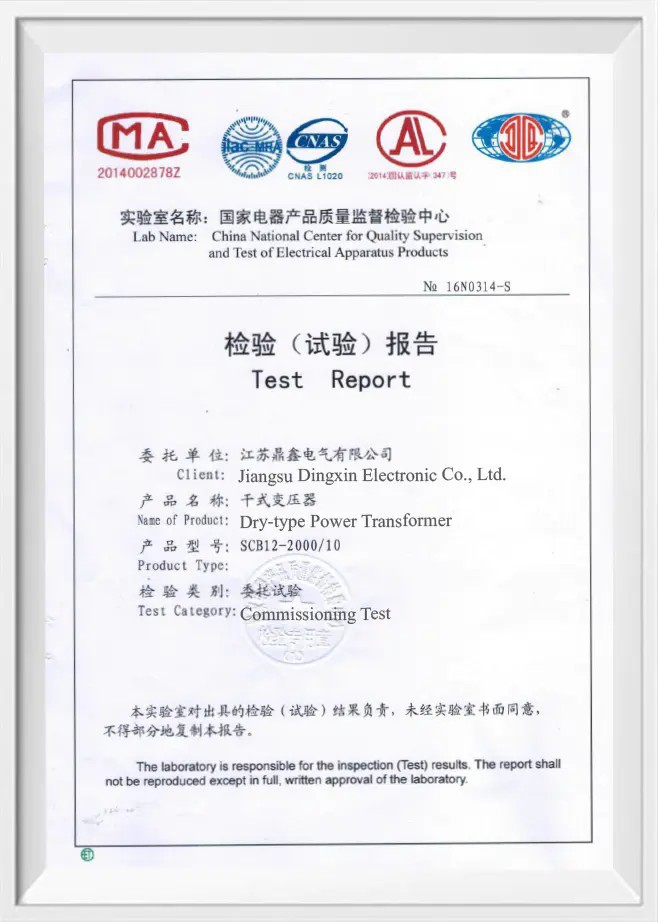 SCB12-2000/10KV Type Test Report