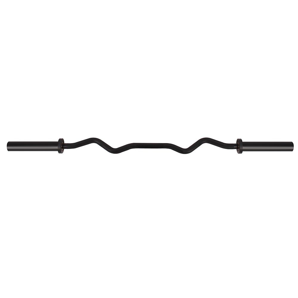 black zinc curl barbell bar