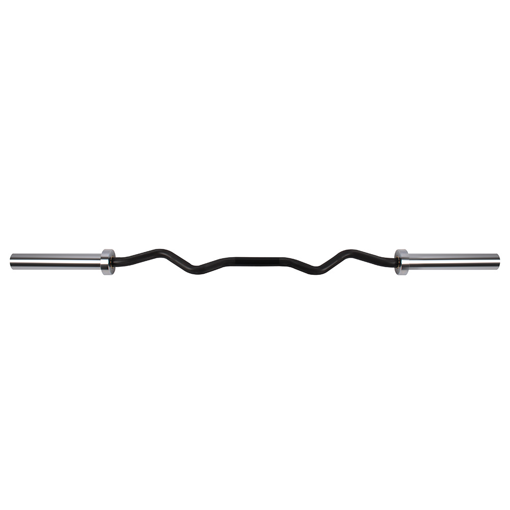 black zinc curl barbell bar