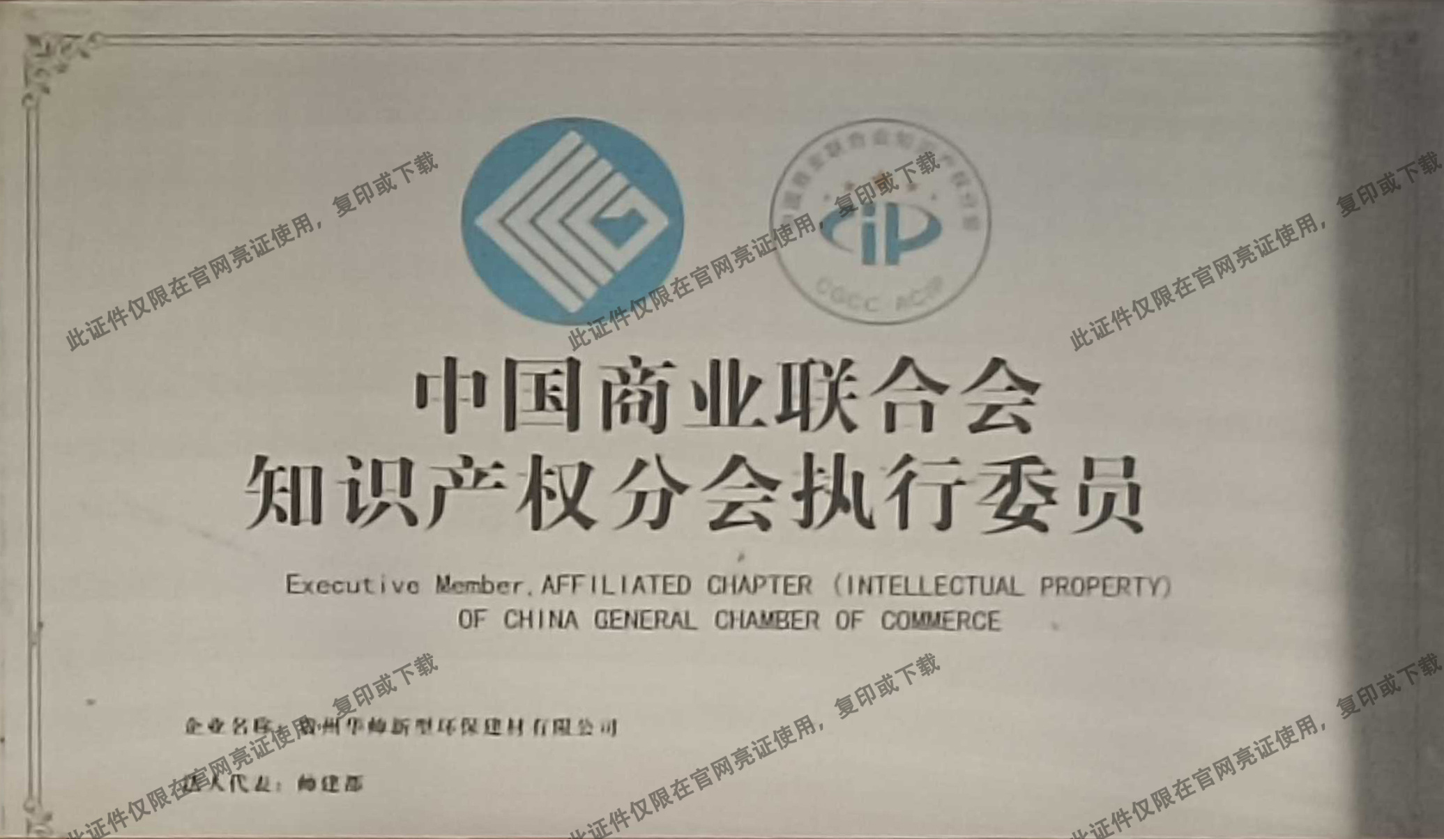 中國商業(yè)聯(lián)合會知識產(chǎn)權(quán)分會執(zhí)行委員