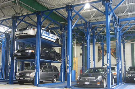  NYPD American parking garage_PJS4-column 3-tier simple lifting type parking garage_Home parking garage exit 