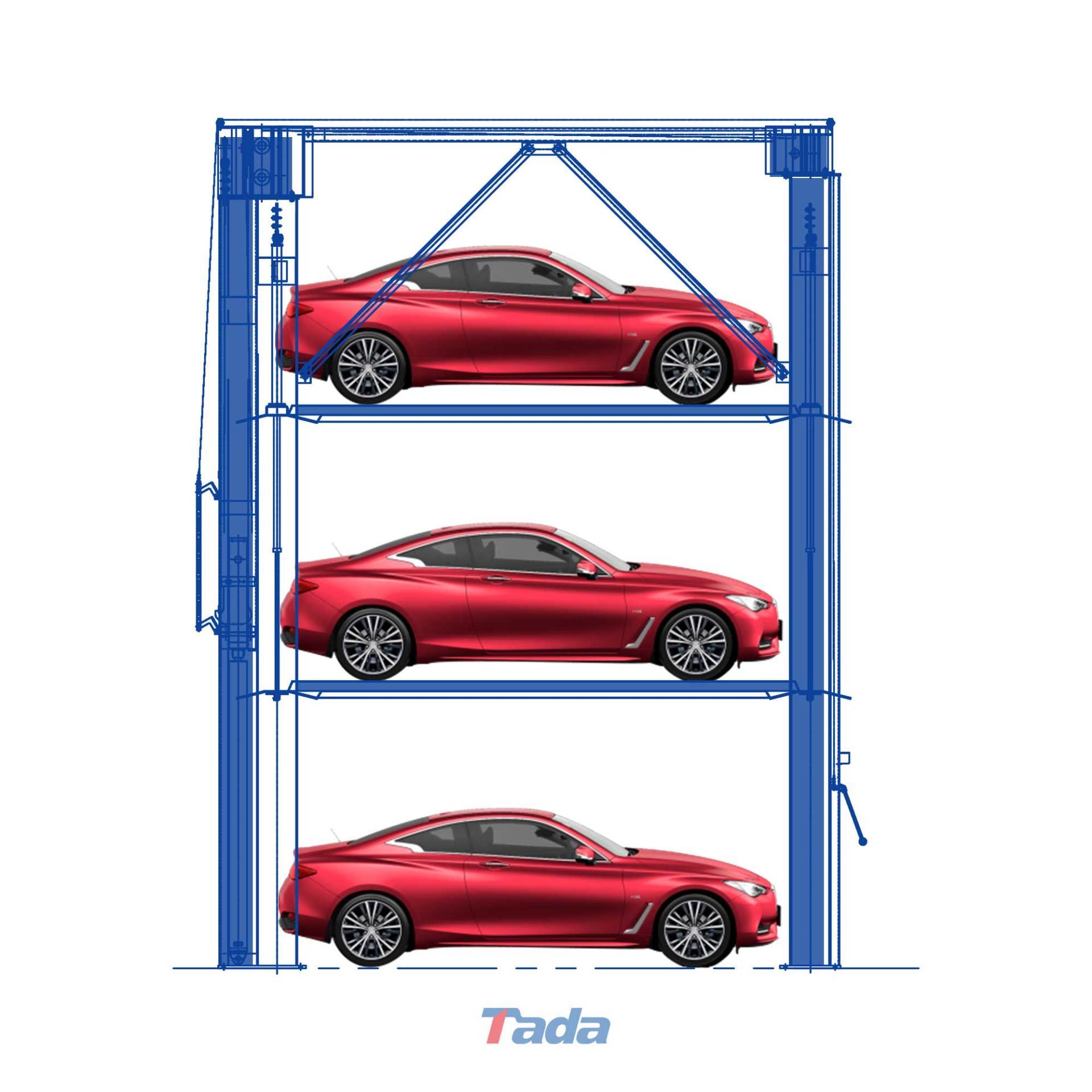  PJS4-column 3-tier simple lifting type parking garage_Home parking garage 