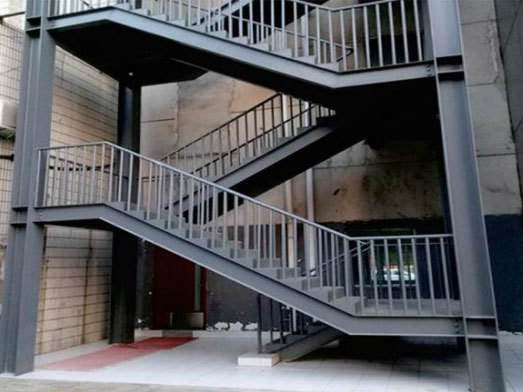 Steel structure fire staircase