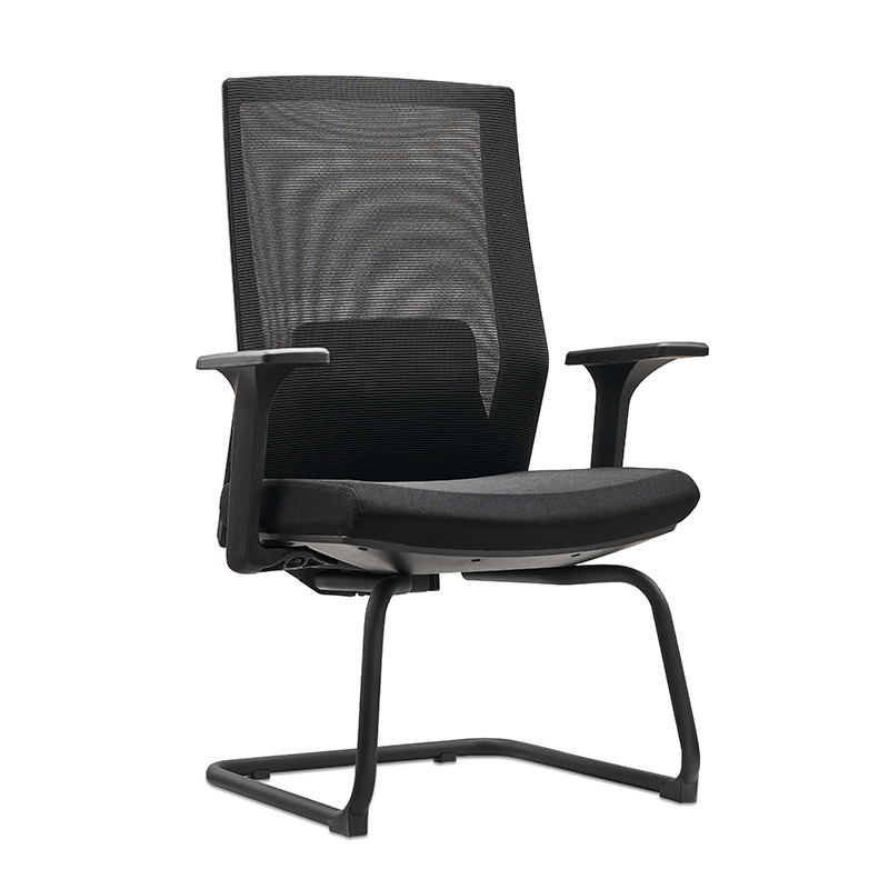 Fixed Armrest Mesh Cloth Mid-Back Mobile Desk Chair