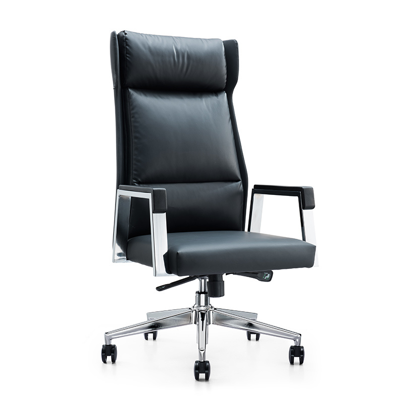 Black Executive Leather Office Desk Work Chair From Factory