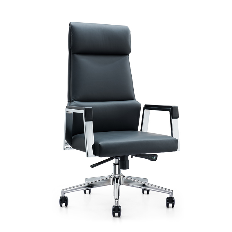 Genuine Leather Staff Visitor High Back Swivel Chair