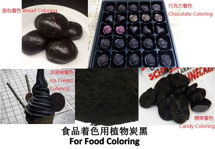 Carbon for food coloring