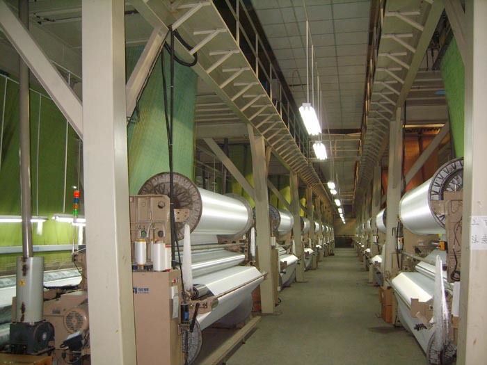 A corner of air jet jacquard home textile workshop