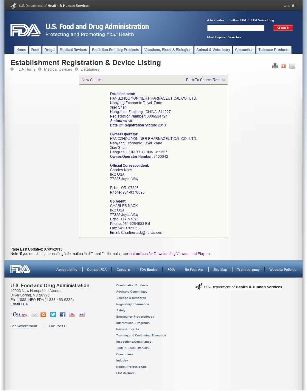 U.S. market access certification