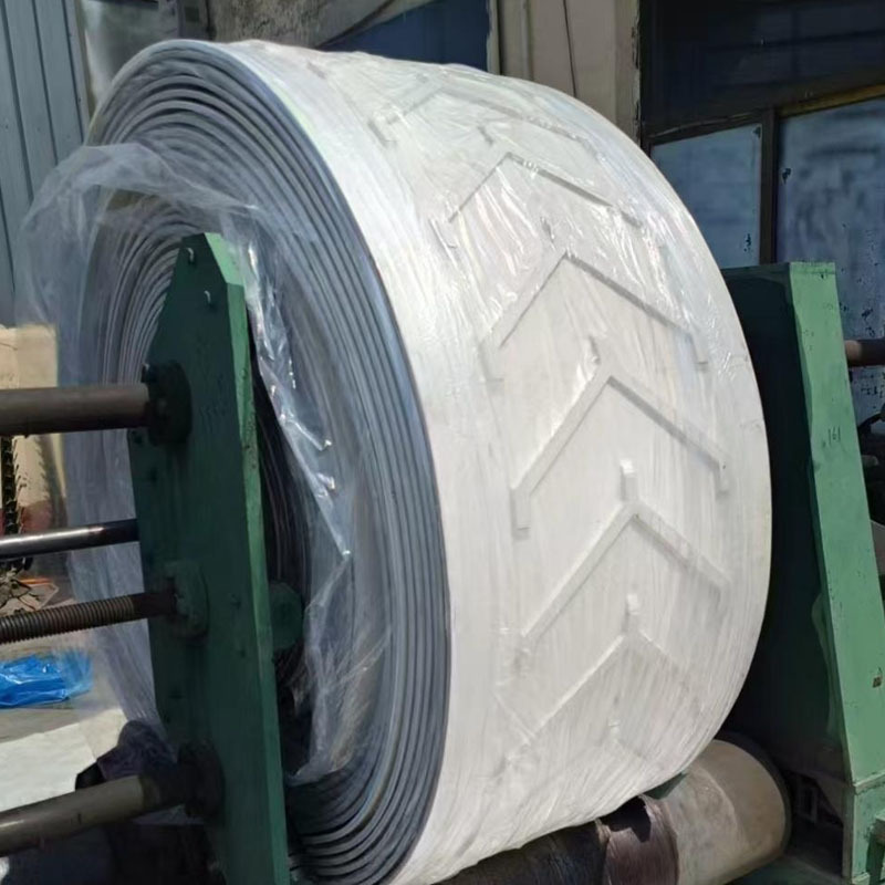 Cinta transportadora de grado alimenticio blanca con textura de espiga