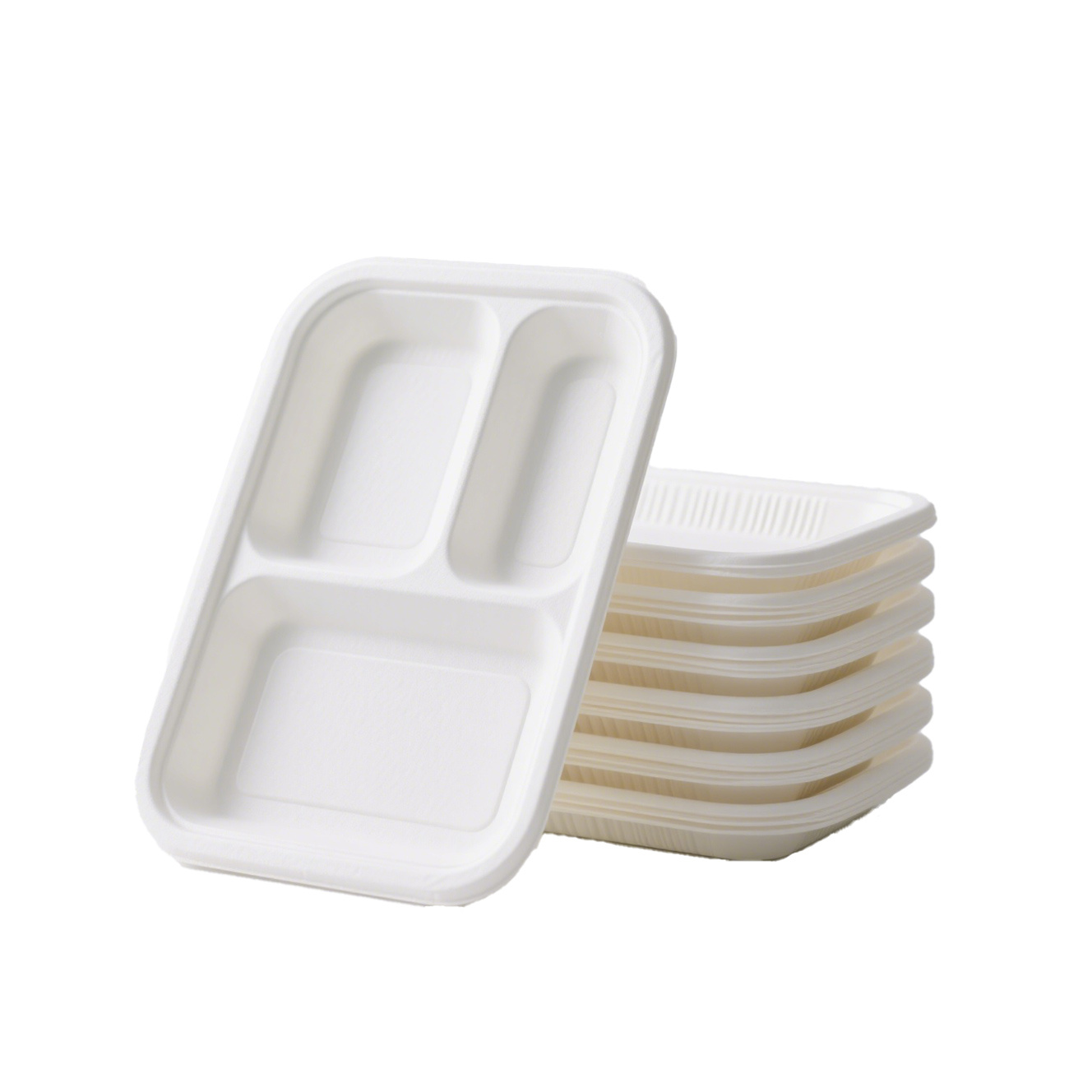 3-layer sugarcane bagasse degradable paper plate