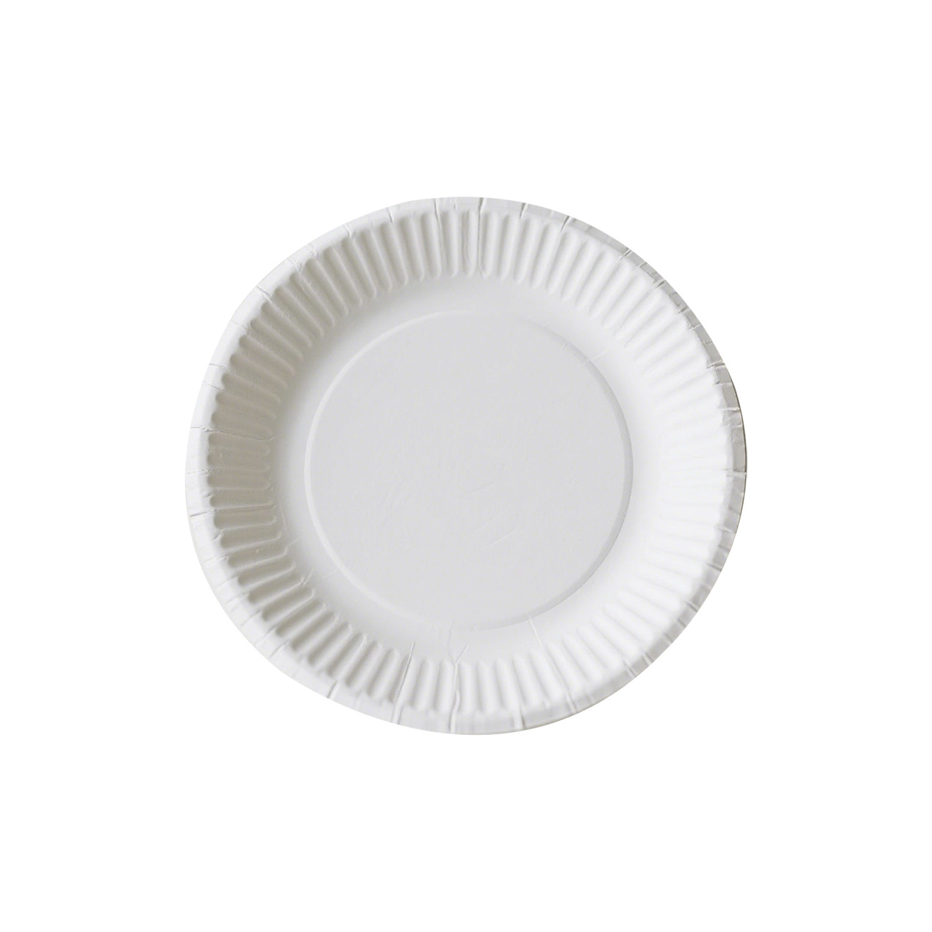 Unprinted coated 280gsm food-grade white cardboard disposable paper plates, suitable for Christmas parties