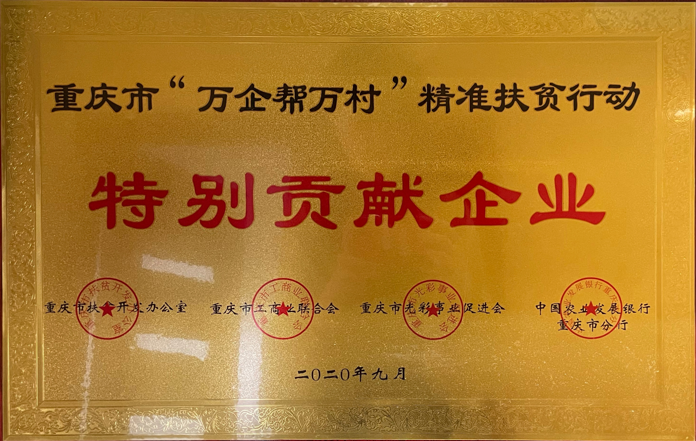 重庆市“万企帮万村”精准扶贫行动特别贡献企业 重庆市“万企帮万村”精准扶贫行动特别贡献企业