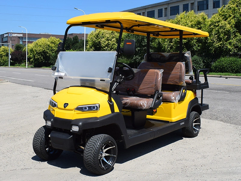6-8 seat yellow golf cart for passenger and cargo