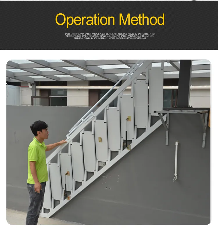 Customized Aluminium Alloy Collapsible Folding Stairs Against Wall
