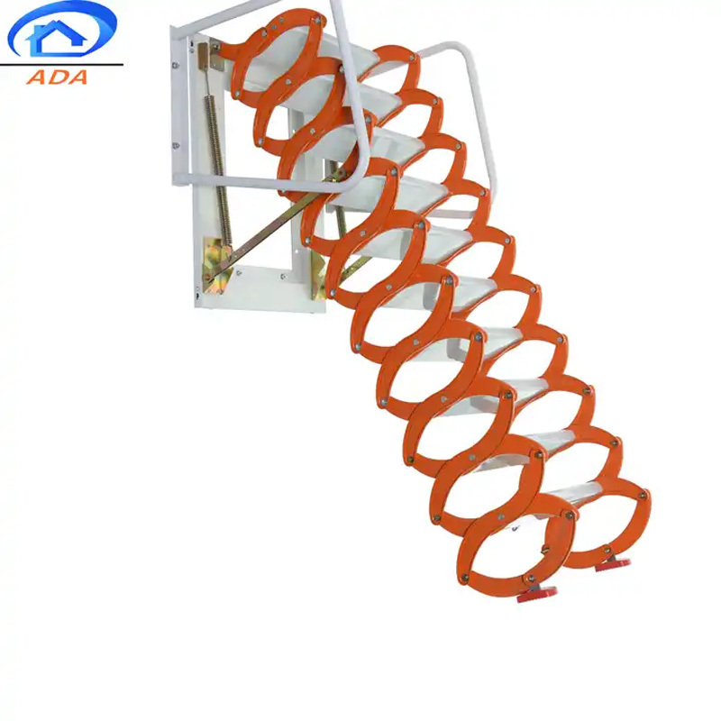 Aluminium Magnesium Alloy Wall Mounted Folding Telescopic Stairs For Outdoor