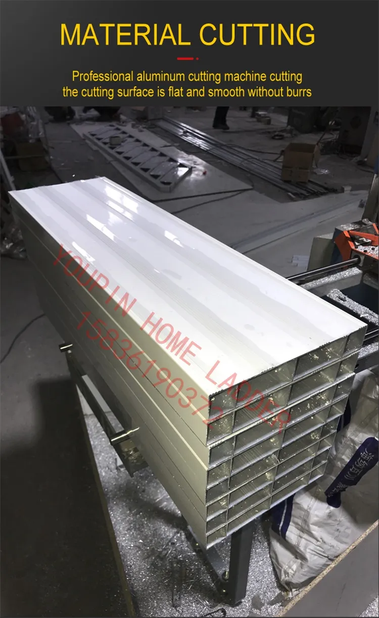 Customized Aluminium Alloy Collapsible Folding Stairs Against Wall