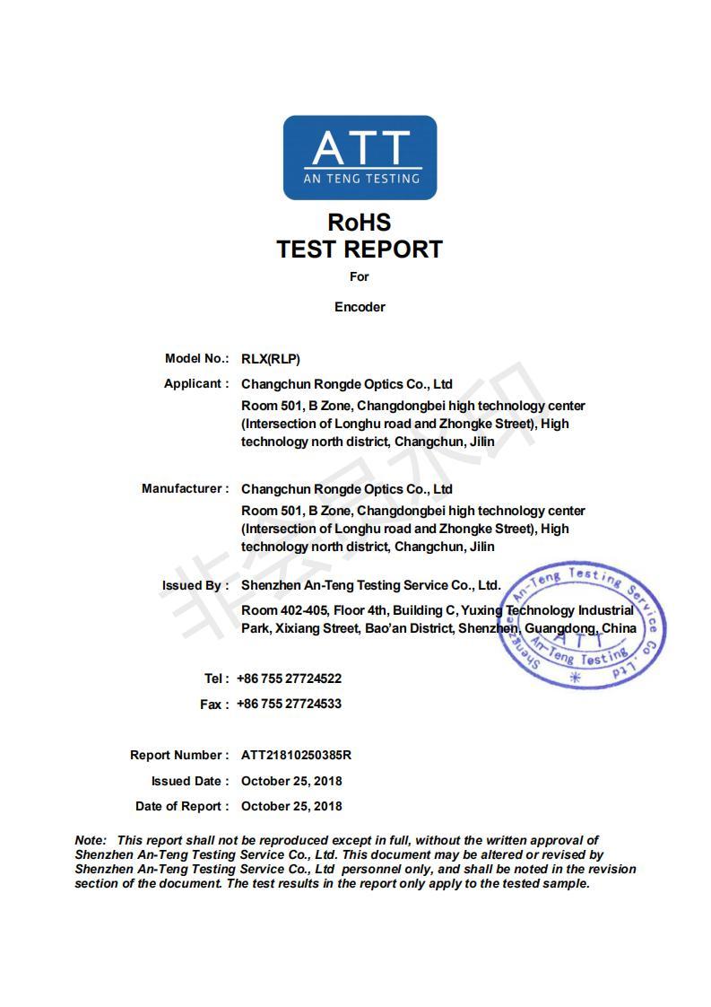 RoHS Certifications RoHS Certifications