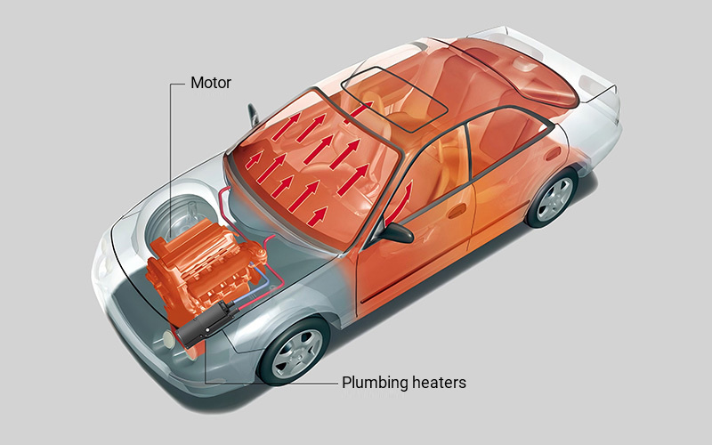 Sistema de calefacción hidrónica para automóviles de combustible