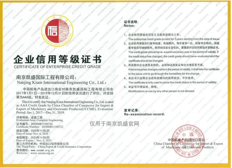 AAA信用企業(yè)證書