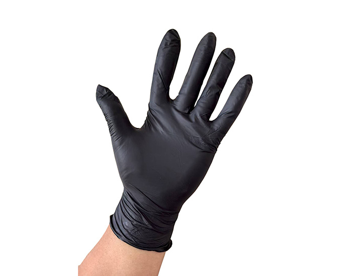 Guantes de nitrilo negros para examen médico